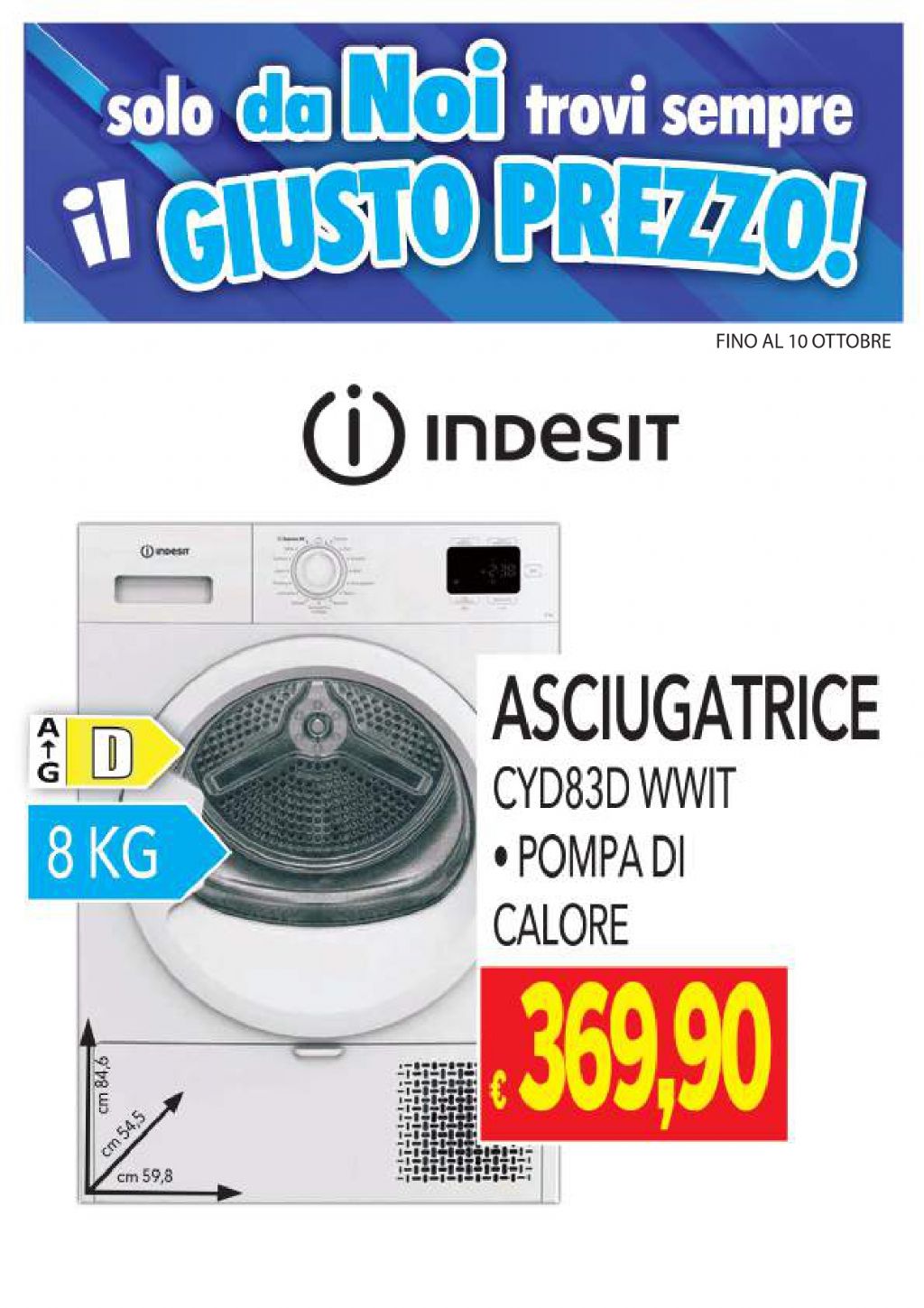 ASCIUGATRICE CYD83DWWIT INDESIT 8KG 