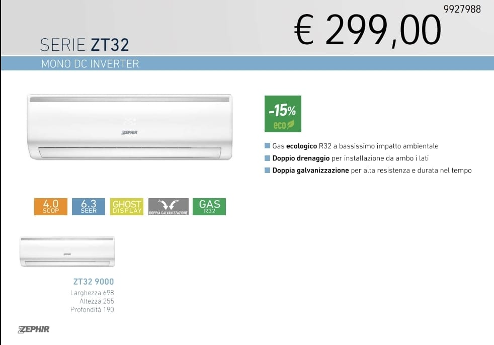 CLIMATIZZATORE ZEPHIR ZT32 9000 9000BTU