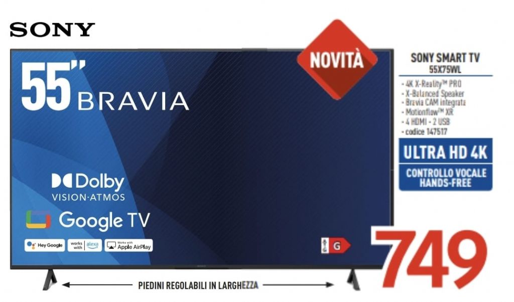 SONY 55X75WL 55'' SMART TV 4K