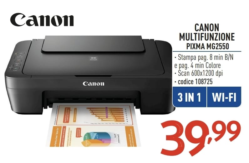STAMPANTE CANON MULTIFUNZIONE PIXMA MG2550