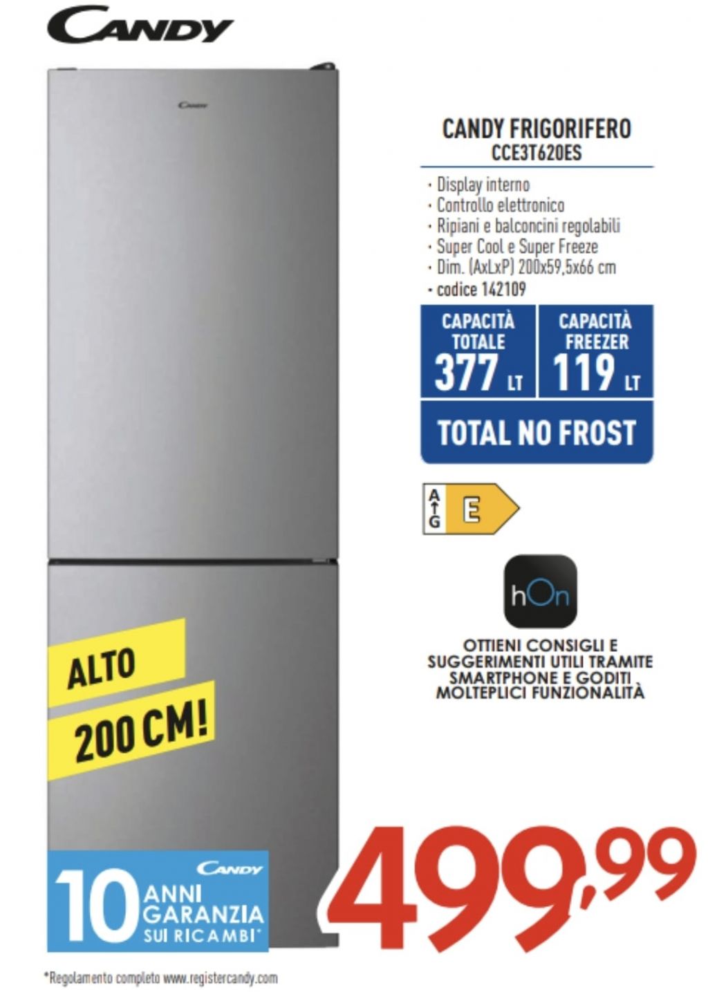 FRIGO CANDY CCE3T620ES INOX NO FROST