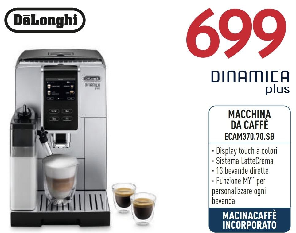 De Longhi ECAM 370.85.SB Macchina Caffè Automatica Macinacaffè e  Cappuccinatore