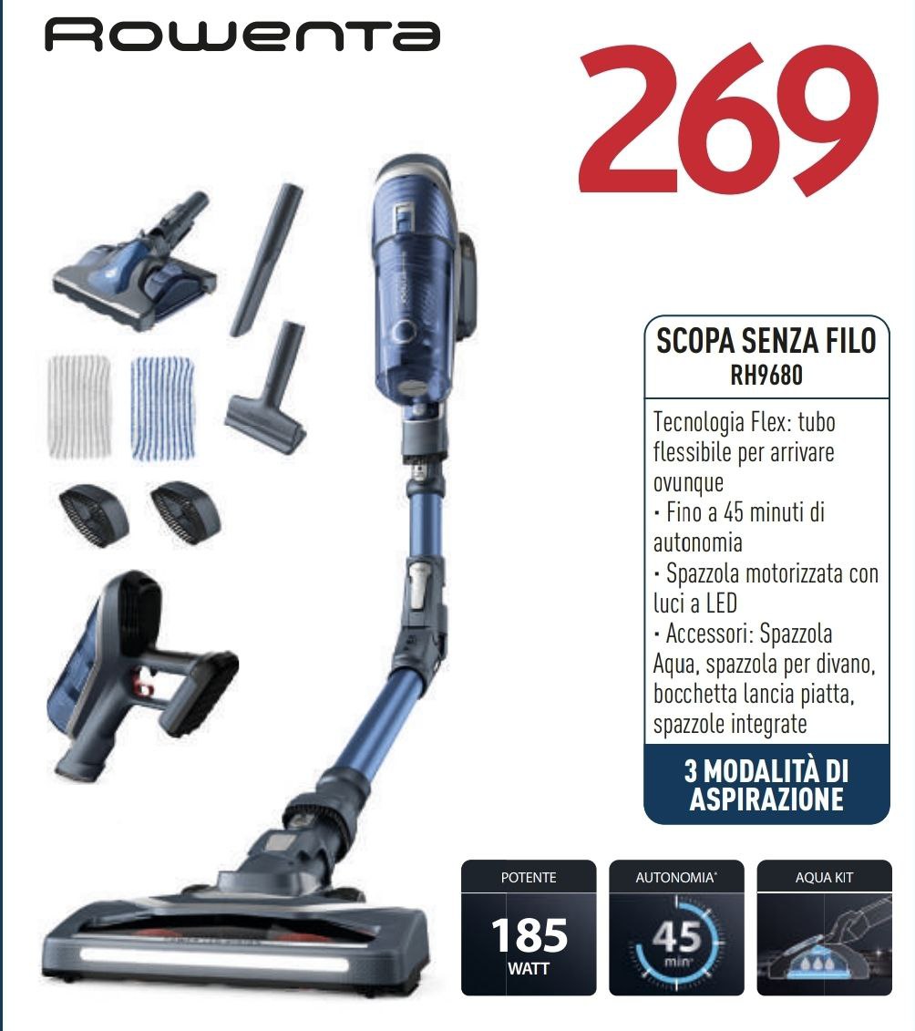 Rowenta X-FORCE FLEX 8.60 Aspirapolvere Senza Fili Potente, Kit