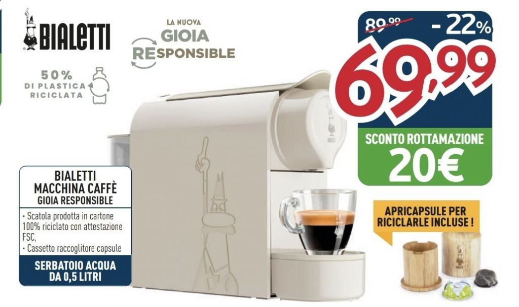 MACCHINA DA CAFFE' BIALETTI GIOIA RESPONSIBLE