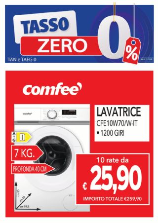 LAVATRICE COMFEE CFE10W70/W-IT 7KG SLIM
