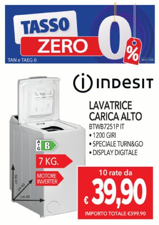 LAVATRICE INDESIT BTWB7251P IT 7KG