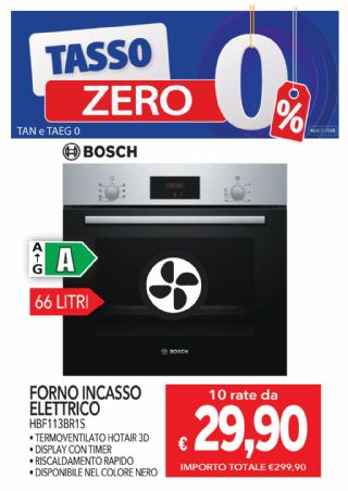 BOSCH FORNO INCASSO HBF113BR1S