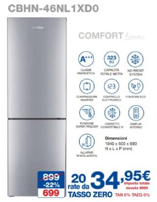 HYUNDAI FRIGO COMBINATO CBHN-46NL1XDO