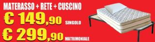 PACCHETTO PROMO MATERASSO/RETE/CUSCINO 