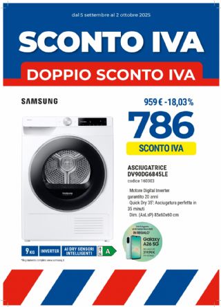 SAMSUNG ASCIUGATRICE DV90DG6845LE 9KG