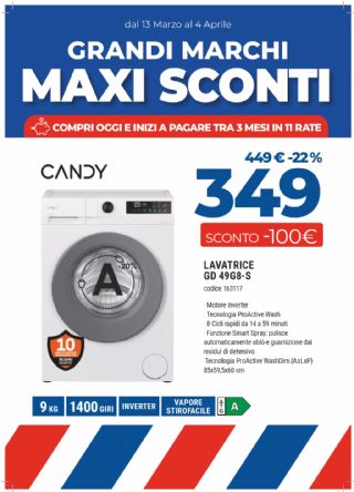 LAVATRICE CANDY GD49G8-S