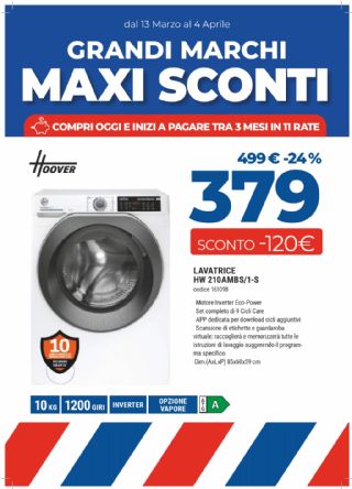 LAVATRICE HOOVER HW210AMBS/1-S