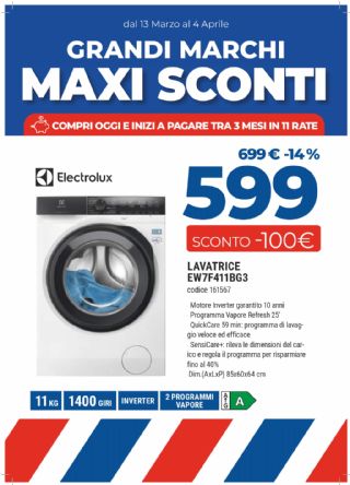 LAVATRICE ELECTROLUX 11KG EW7F411BG3