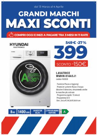 LAVATRICE HYUNDAI WMHN-814ASJ 8KG