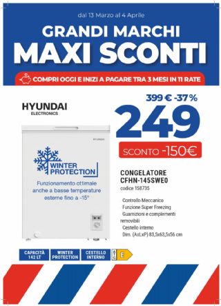 CONGELATORE HYUNDAI CFHN-145SWE0