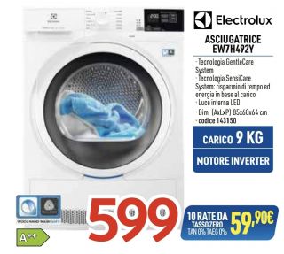 ASCIUGATRICE ELECTROLUX EW7H492Y 9KG A++