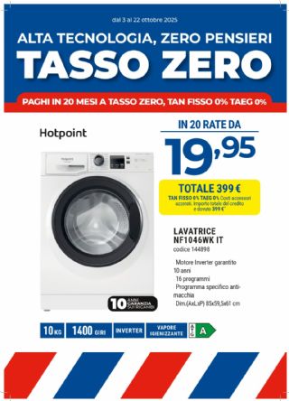 LAVATRICE 10KG HOTPOINT-ARISTON NF1046WKIT