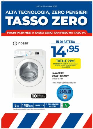 LAVATRICE INDESIT BWA81496XWV
