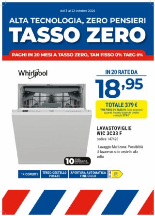 LAVASTOVIGLIE WHIRLPOOL INCASSO WIC3C33F