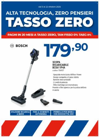 SCOPA RICARICABILE BOSCH BCS611P4A