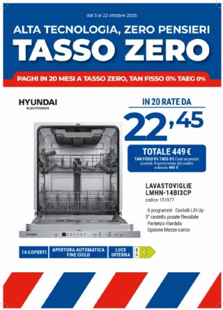 HYUNDAI LAVASTOVIGLIE INCASSO LMHN-14BI3CP