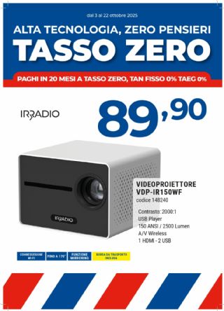 VIDEOPROIETTORE IRRADIO VDP-IR150WF