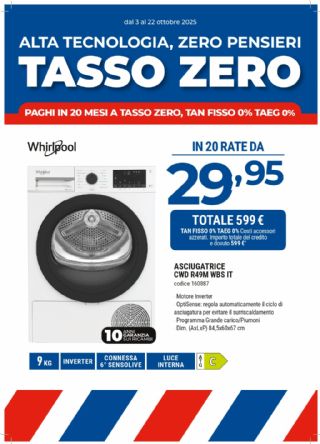 ASCIUGATRICE WHIRLPOOL CWDR49MWBSIT
