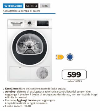 ASCIUGATRICE BOSCH WTH85208II