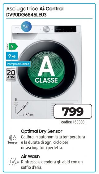 ASCIUGATRICE SAMSUNG DW90DG6845LEU3