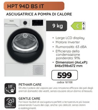 ASCIUGATRICE ARISTON HPT94DBSIT