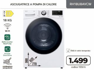 ASCIUGATRICE 18KG RH18U8AVCW