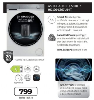 ASCIUGATRICE HAIER HD100-C367U1-IT