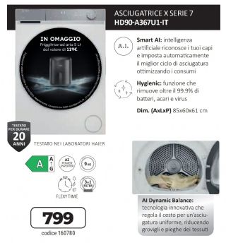 ASCIUGATRICE HAIER HD90-A367U1-IT