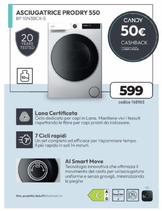 ASCIUGATRICE CANDY BP 10N3BCX-S