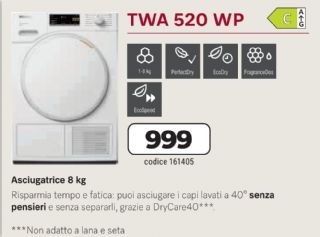 ASCIUGATRICE MIELE TWA520WP