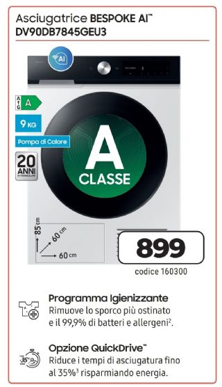 ASCIUGATRICE SAMSUNG DV90DB7845GEUE3