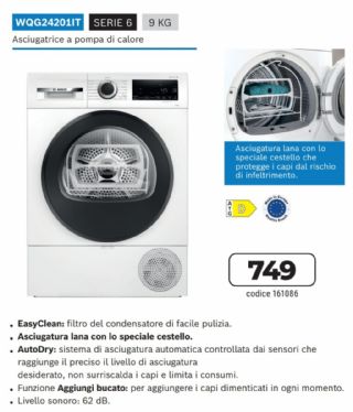 ASCIUGATRICE BOSCH WQG24201IT