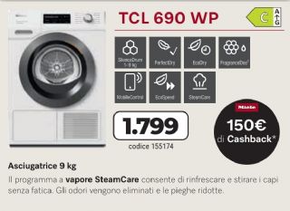 MIELE ASCIUGATRICE TCL690WP