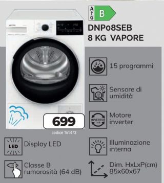 ASCIUGATRICE SMEG DNP08SEB 8KG