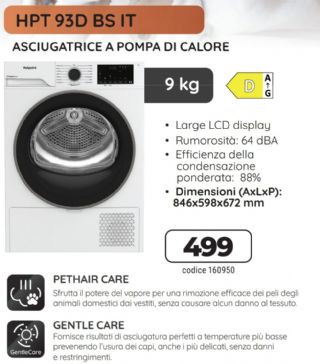 ASCIUGATRICE HPT 93D BS IT HOTPOINT ARISTON