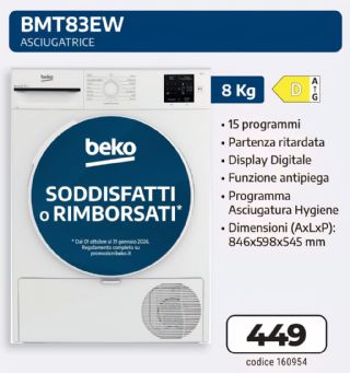 ASCIUGATRICE BEKO BMT83EW