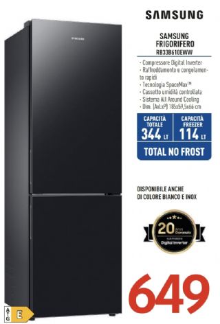 FRIGO SAMSUNG RB33B610EWW COMBINATO BLACK