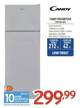 FRIGO CANDY CDV1S514FS DOPPIA PORTA