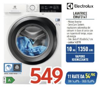 LAVATRICE ELECTROLUX EW6F314T 10KG