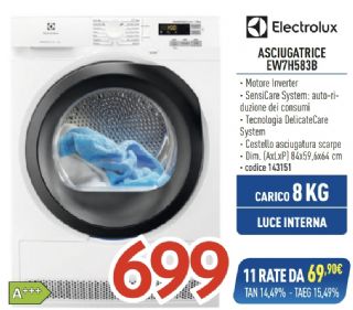 ASCIUGATRICE ELECTROLUX EW7H583B 8KG A+++