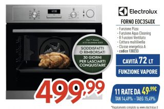 ELECTROLUX EOC3S40X FORNO INCASSO 72LT