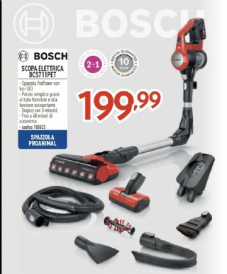 BOSCH SCOPA ELETTRICA SENZA FILO BCS711PET