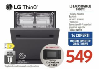LAVASTOVIGLIE LG DB242TX INCASSO 