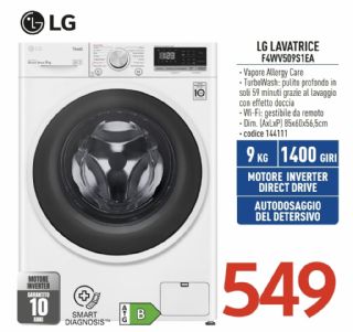 LAVATRICE LG F4WV509S1EA 9KG