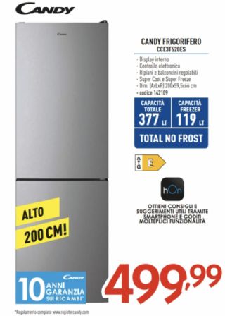 FRIGO CANDY CCE3T620ES INOX NO FROST